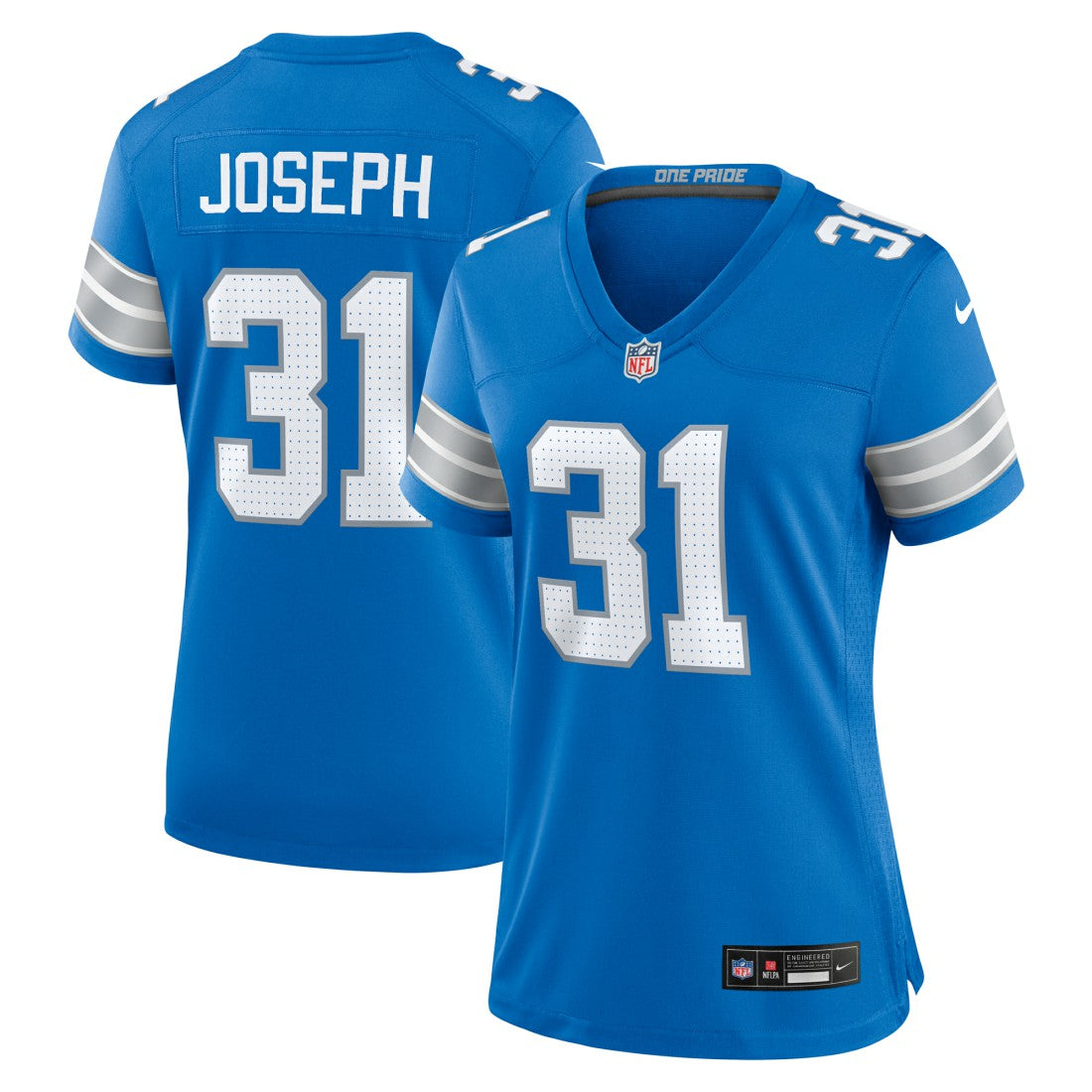 Kerby Joseph Detroit Lions Women's Team Game Jersey - Blue