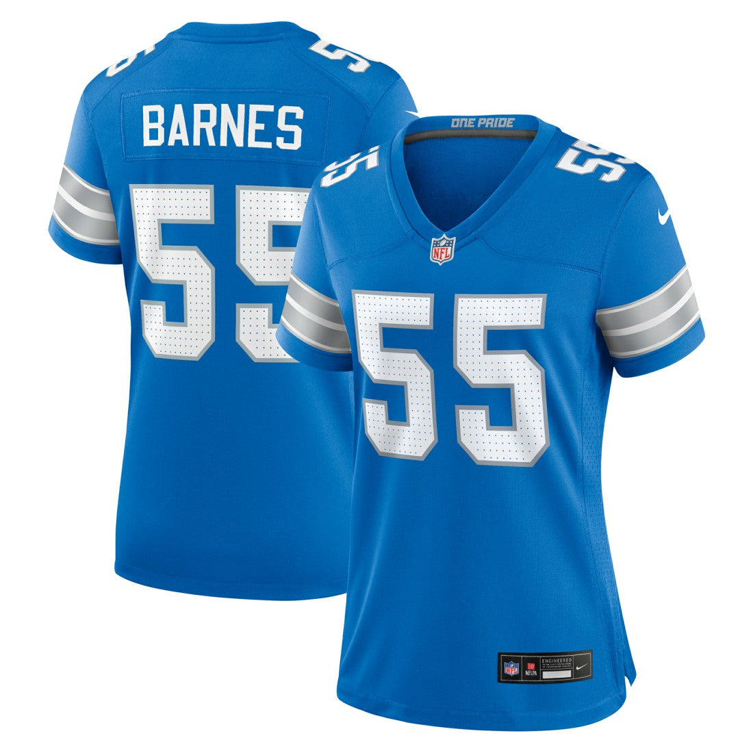 Derrick Barnes Detroit Lions Women's Team Game Jersey - Blue