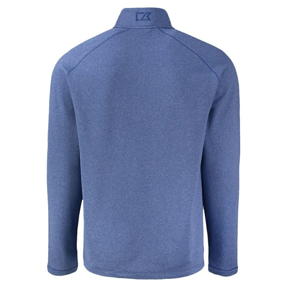 Atlanta Braves Cutter & Buck Peshastin Eco Fleece Recycled Raglan Quarter-Zip Top Heather Blue