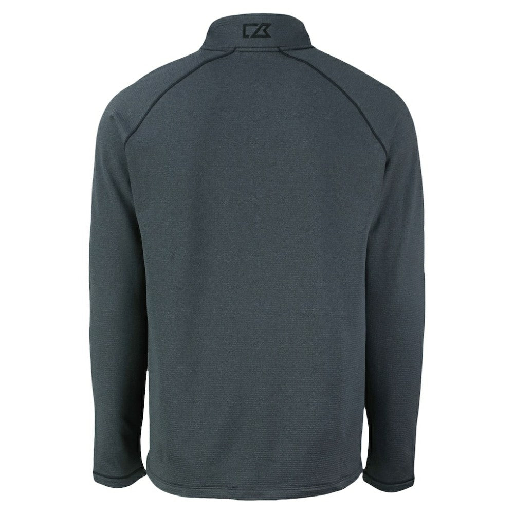 Atlanta Braves Cutter & Buck Peshastin Eco Fleece Recycled Raglan Quarter-Zip Top Heather Black