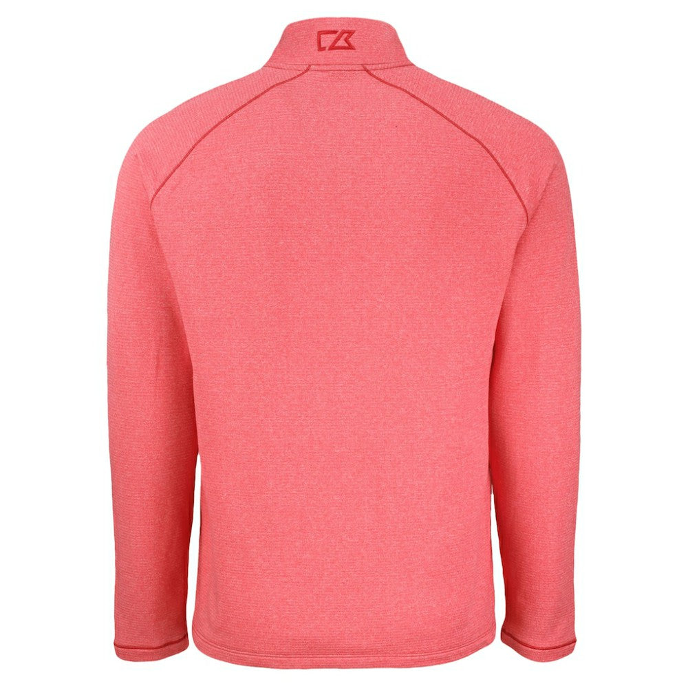 Boston Red Sox Cutter & Buck Peshastin Eco Fleece Recycled Raglan Quarter-Zip Top Heather Red