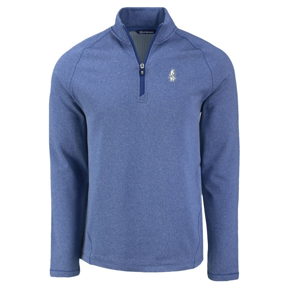 Chicago Cubs Cutter & Buck Peshastin Eco Fleece Recycled Raglan Quarter-Zip Top Heather Royal