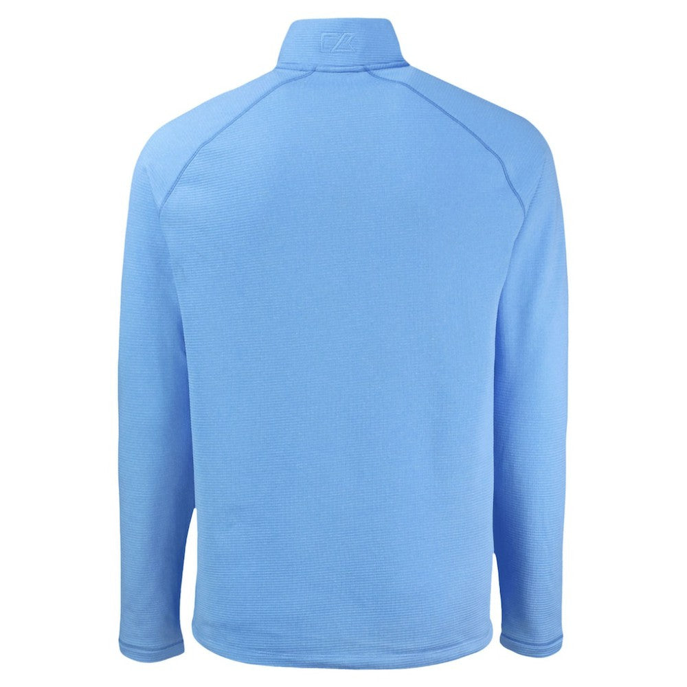 Chicago Cubs Cutter & Buck Peshastin Eco Fleece Recycled Raglan Quarter-Zip Top Heather Light Blue