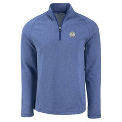 Milwaukee Brewers Cutter & Buck Peshastin Eco Fleece Recycled Raglan Quarter-Zip Top Heather Royal