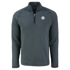 Milwaukee Brewers Cutter & Buck Peshastin Eco Fleece Recycled Raglan Quarter-Zip Top Heather Black
