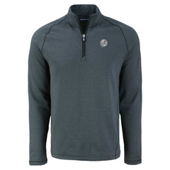 New York Yankees Cutter & Buck Peshastin Eco Fleece Recycled Raglan Quarter-Zip Top Heather Black