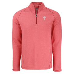 Philadelphia Phillies Cutter & Buck Peshastin Eco Fleece Recycled Raglan Quarter-Zip Top Heather Red