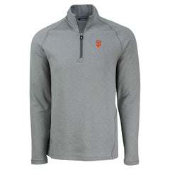 San Francisco Giants Cutter & Buck Peshastin Eco Fleece Recycled Raglan Quarter-Zip Top Heather Gray