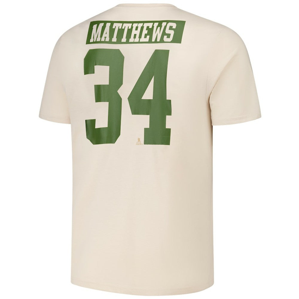 Auston Matthews Toronto Maple Leafs Levelwear 2024 NHL Military Appreciation Richmond Delta Player Name & Number T-Shirt Khaki