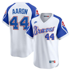 Hank Aaron Atlanta Braves Throwback Cooperstown Collection Limited Jersey White | Nike