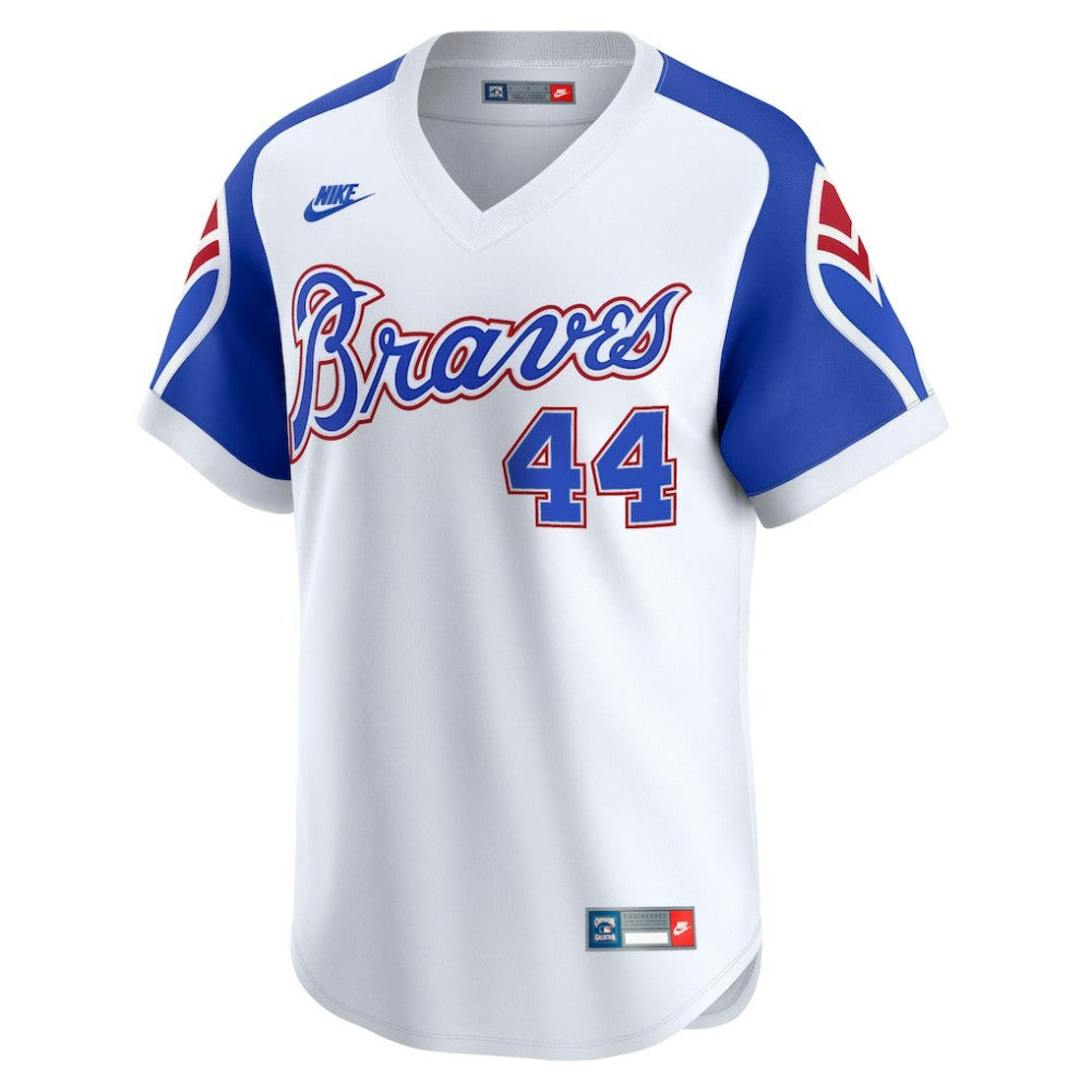 Hank Aaron Atlanta Braves Throwback Cooperstown Collection Limited Jersey White | Nike