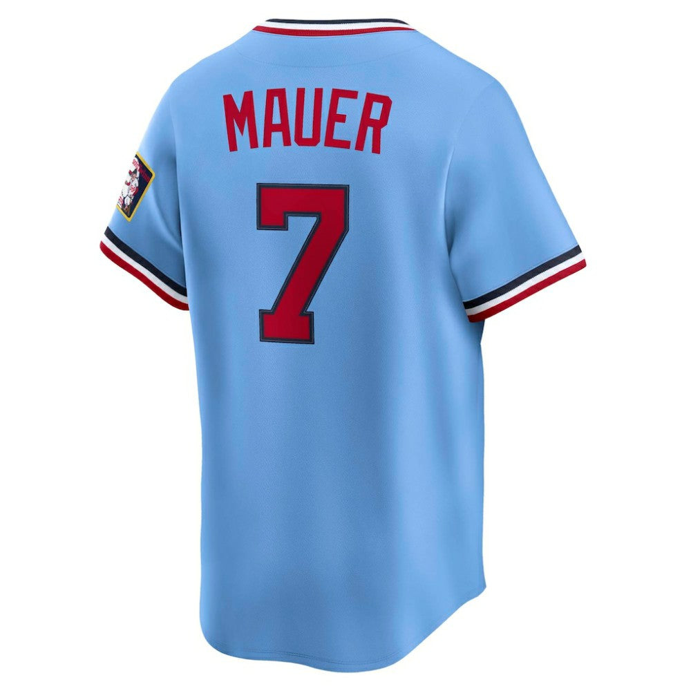 Joe Mauer Minnesota Twins Throwback Cooperstown Collection Limited Jersey Light Blue | Nike