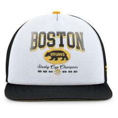 Boston Bruins Fanatics Decades Collection Foam Front Snapback Hat White/Black