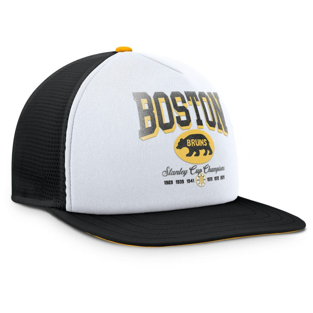 Boston Bruins Fanatics Decades Collection Foam Front Snapback Hat White/Black