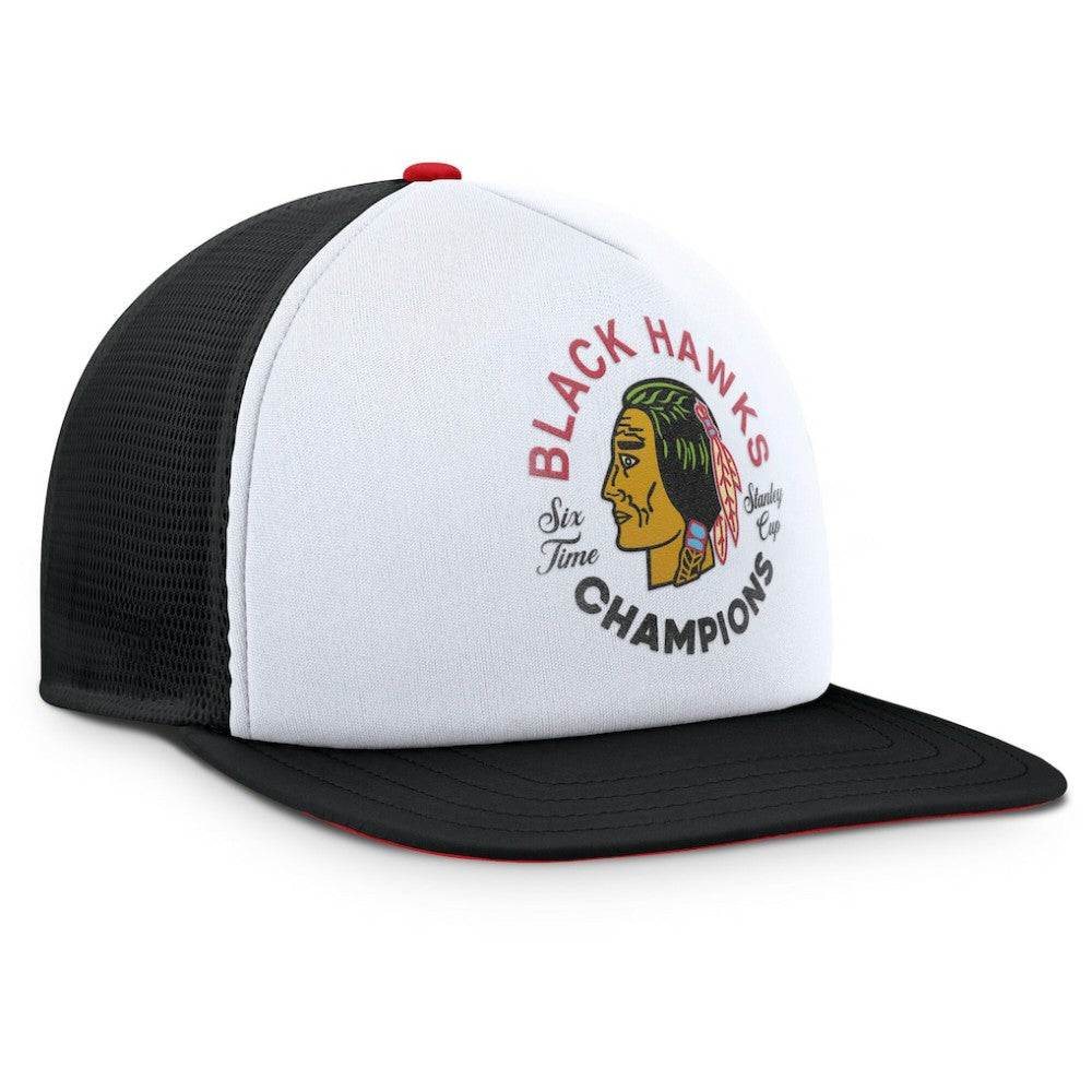 Chicago Blackhawks Fanatics Decades Collection Foam Front Snapback Hat White/Black