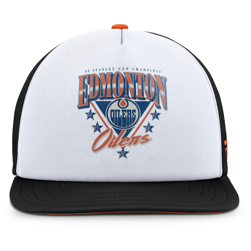 Edmonton Oilers Fanatics Decades Collection Foam Front Snapback Hat White/Black