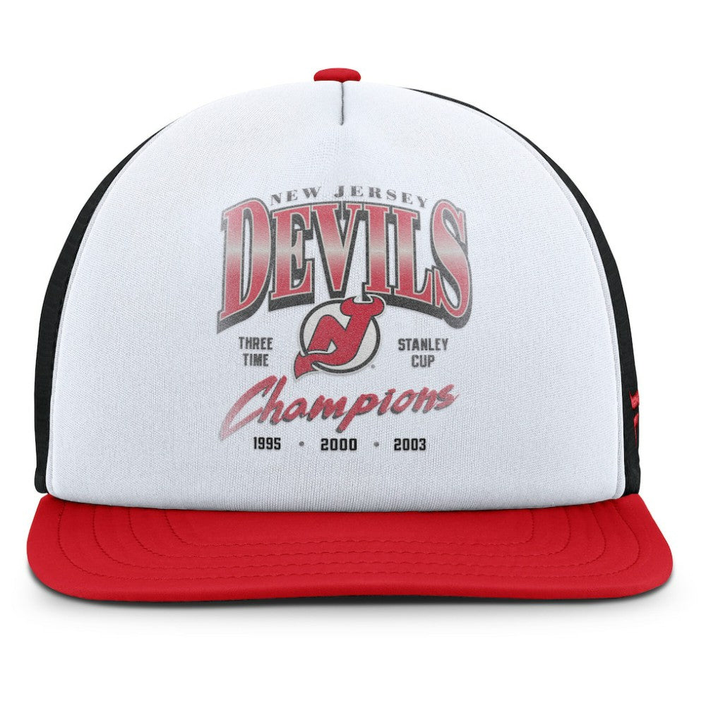 New Jersey Devils Fanatics Decades Collection Foam Front Snapback Hat White/Red