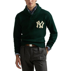 New York Yankees Polo Ralph Lauren Cooperstown Collection Pullover Sweater- Green