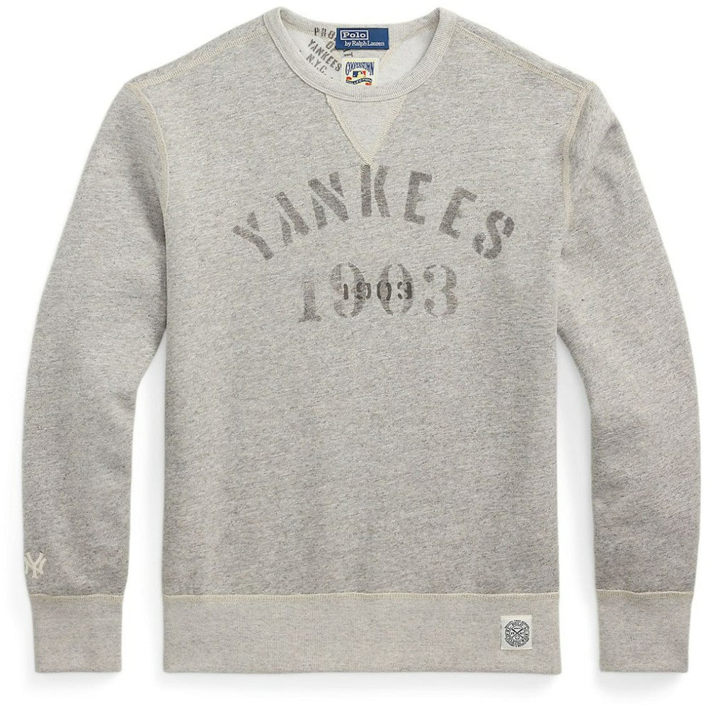 New York Yankees Polo Ralph Lauren Pullover Sweatshirt Heather Gray