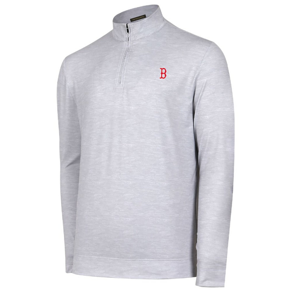 Boston Red Sox Sublime Tri-Blend Quarter-Zip Jacket Gray