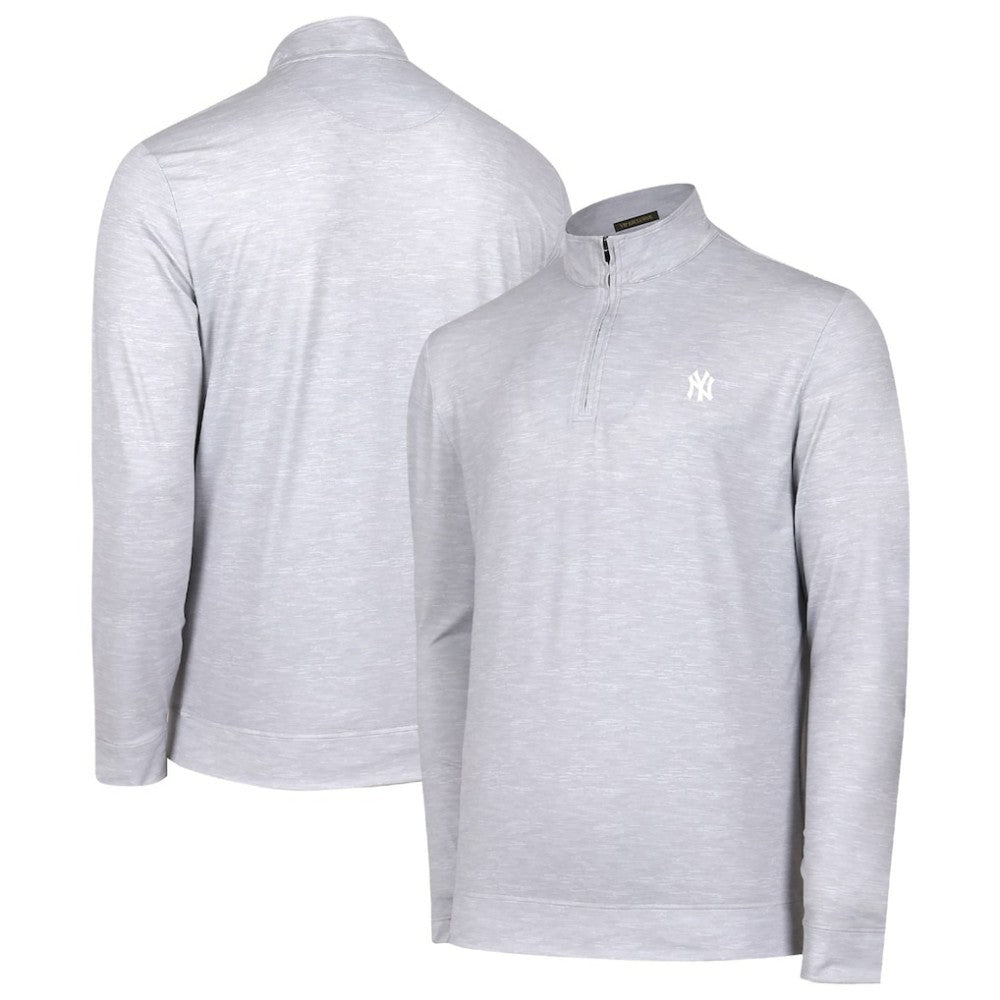 New York Yankees Sublime Tri-Blend Quarter-Zip Jacket Gray