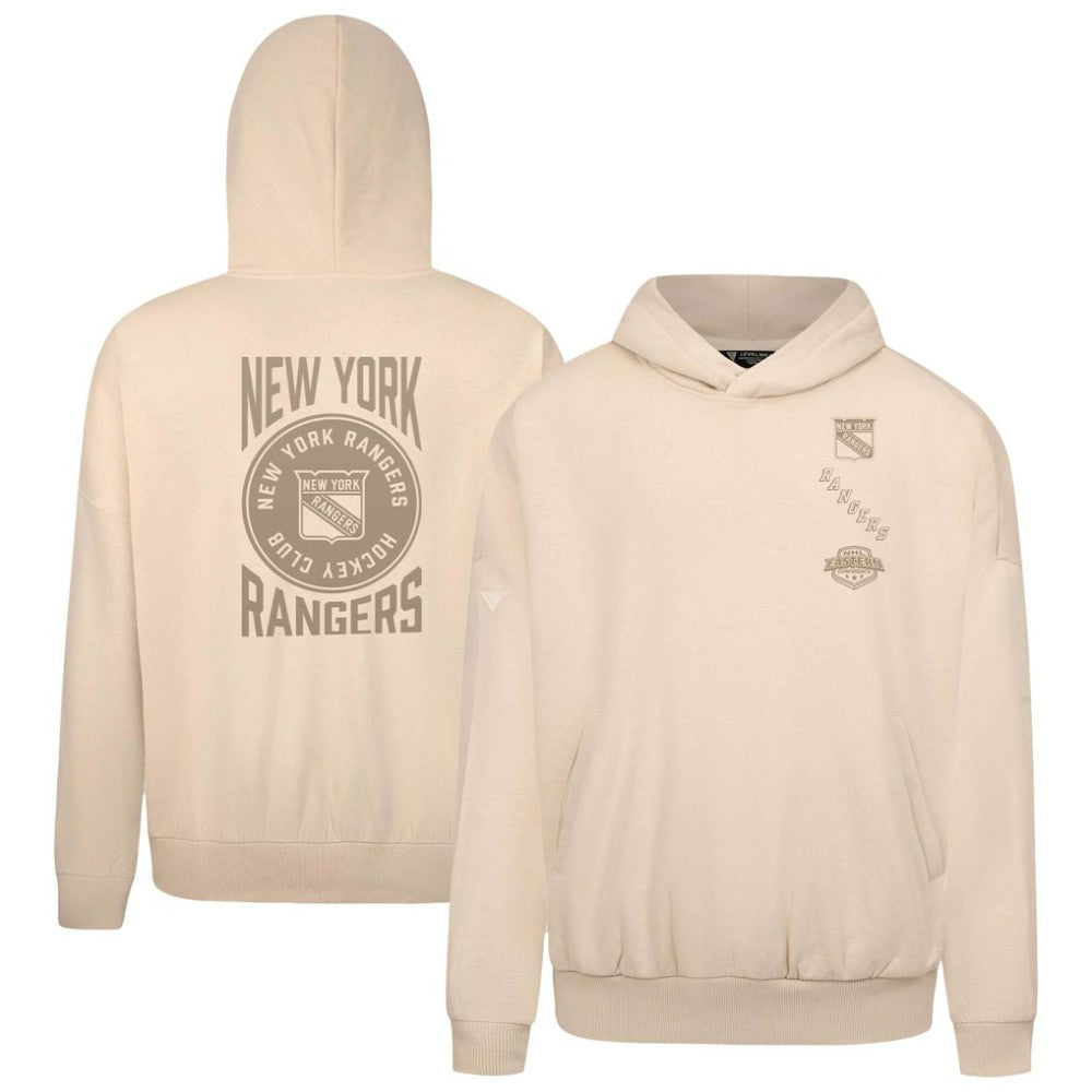New York Rangers Levelwear Contact Stamp Pullover Hoodie Cream