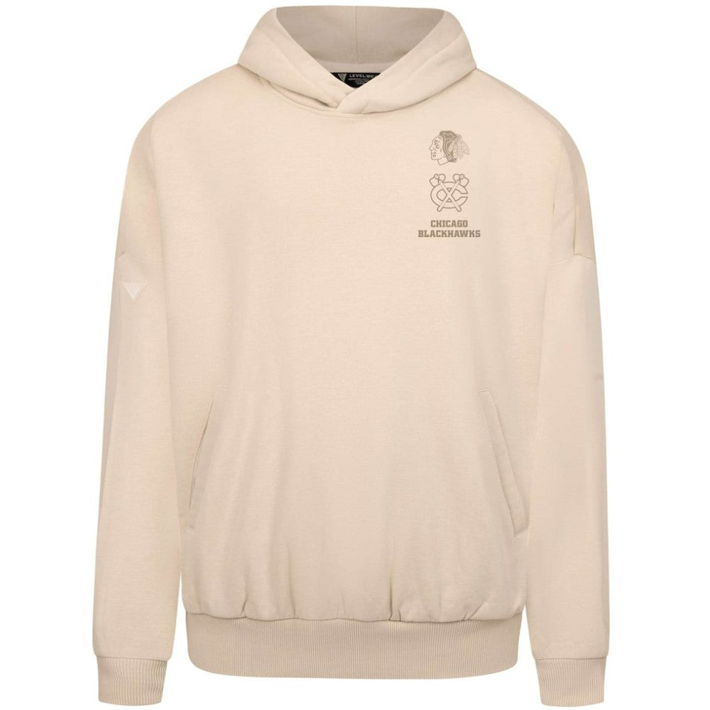 Chicago Blackhawks Levelwear Contact Stamp Pullover Hoodie Cream