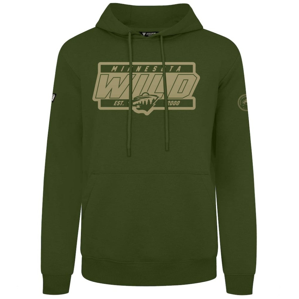 Minnesota Wild Levelwear Podium Pullover Hoodie Olive