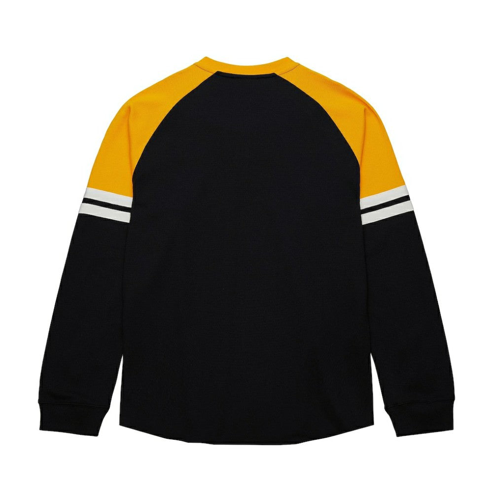 Boston Bruins Mitchell & Ness Thermal Henley Long Sleeve T-Shirt Black