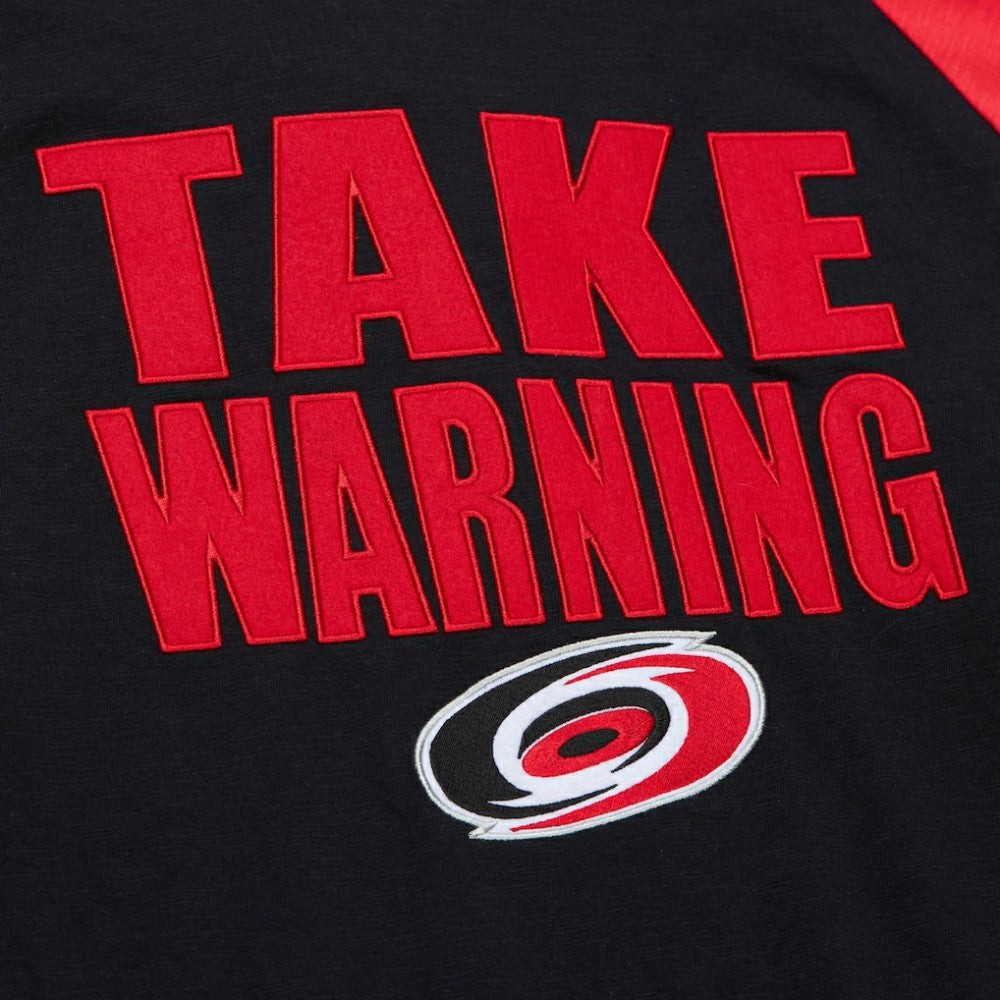 Carolina Hurricanes Mitchell & Ness Legendary Slub Raglan Long Sleeve T-Shirt Black/Red