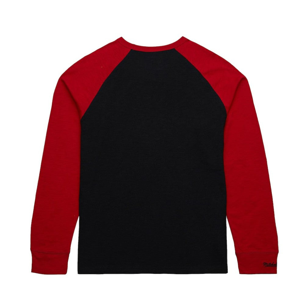 New Jersey Devils Mitchell & Ness Legendary Slub Raglan Long Sleeve T-Shirt Black/Red