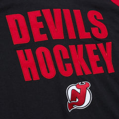 New Jersey Devils Mitchell & Ness Legendary Slub Raglan Long Sleeve T-Shirt Black/Red