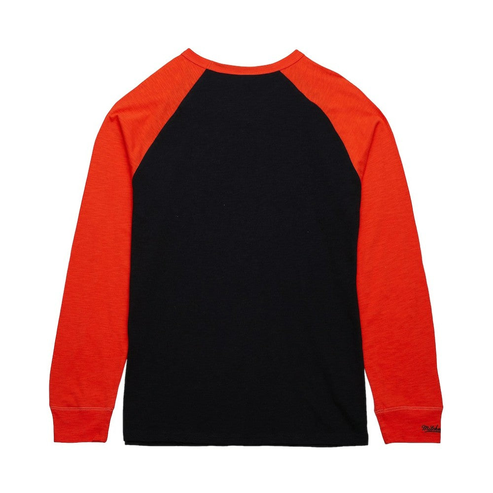 Philadelphia Flyers Mitchell & Ness Legendary Slub Raglan Long Sleeve T-Shirt Black/Orange