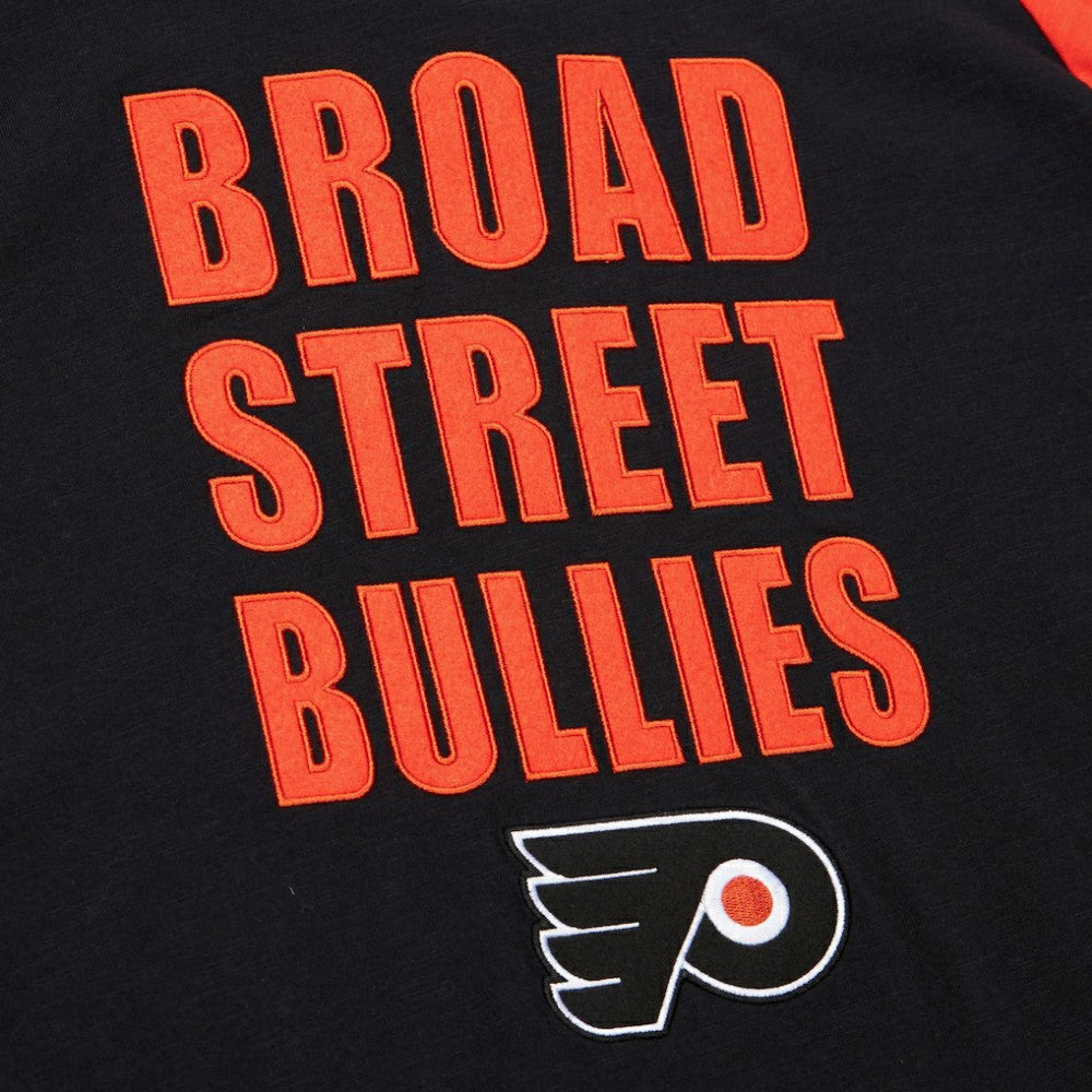 Philadelphia Flyers Mitchell & Ness Legendary Slub Raglan Long Sleeve T-Shirt Black/Orange