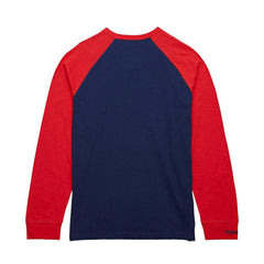 Washington Capitals Mitchell & Ness Legendary Slub Raglan Long Sleeve T-Shirt Navy/Red
