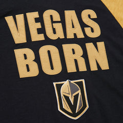Vegas Golden Knights Mitchell & Ness Legendary Slub Raglan Long Sleeve T-Shirt Black/Gold