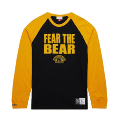 Boston Bruins Mitchell & Ness Legendary Slub Raglan Long Sleeve T-Shirt Black/Gold