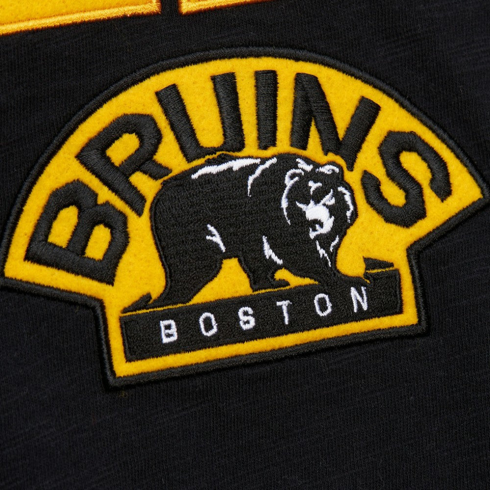 Boston Bruins Mitchell & Ness Legendary Slub Raglan Long Sleeve T-Shirt Black/Gold