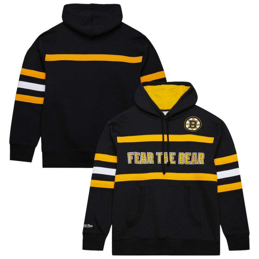 Boston Bruins Mitchell & Ness Head Coach Slogan Pullover Hoodie Black