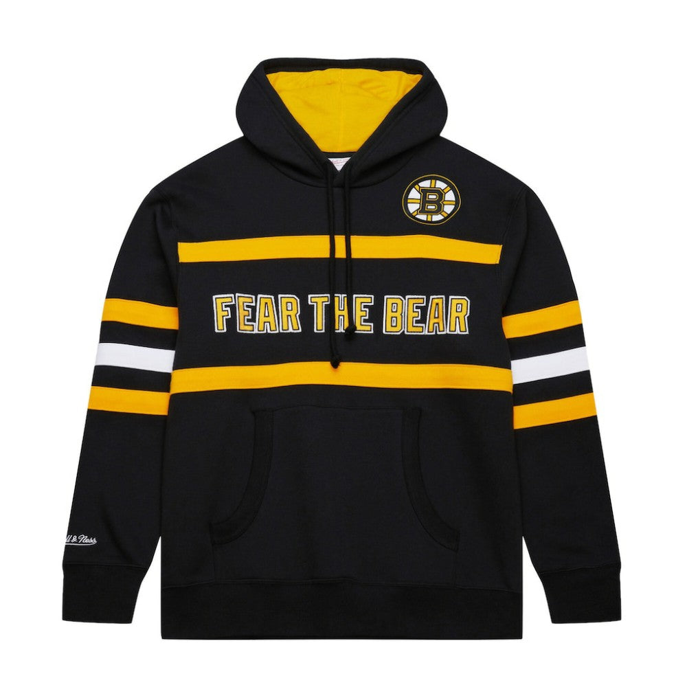 Boston Bruins Mitchell & Ness Head Coach Slogan Pullover Hoodie Black
