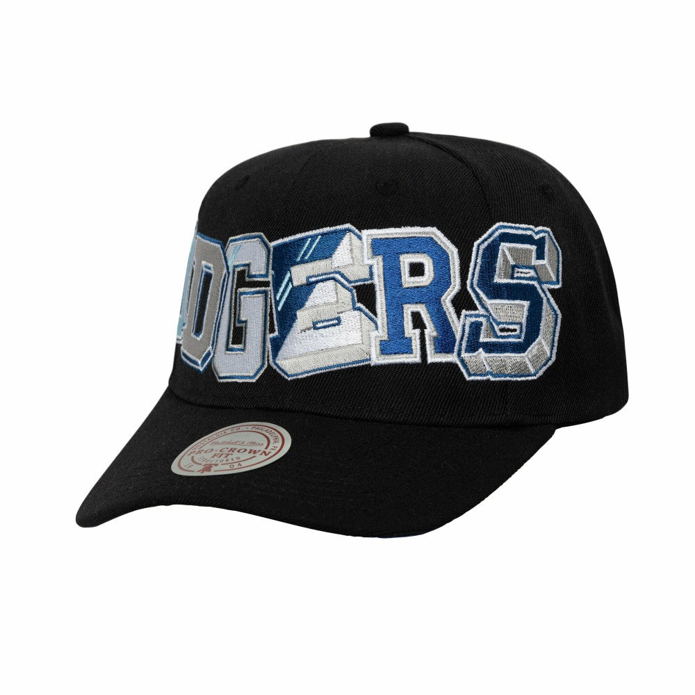 Los Angeles Dodgers Hyper Type Pro Crown Snapback Hat Black | Mitchell & Ness