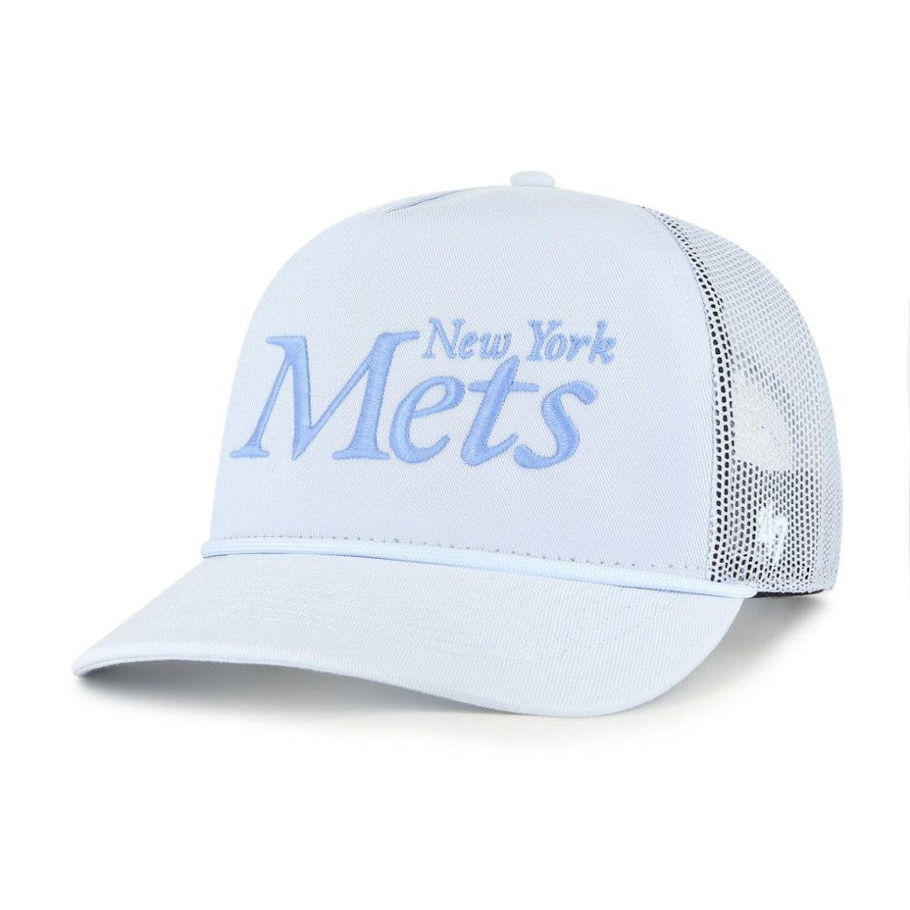New York Mets Foundation Script Hitch Adjustable Trucker Hat Light Blue | 47 brand