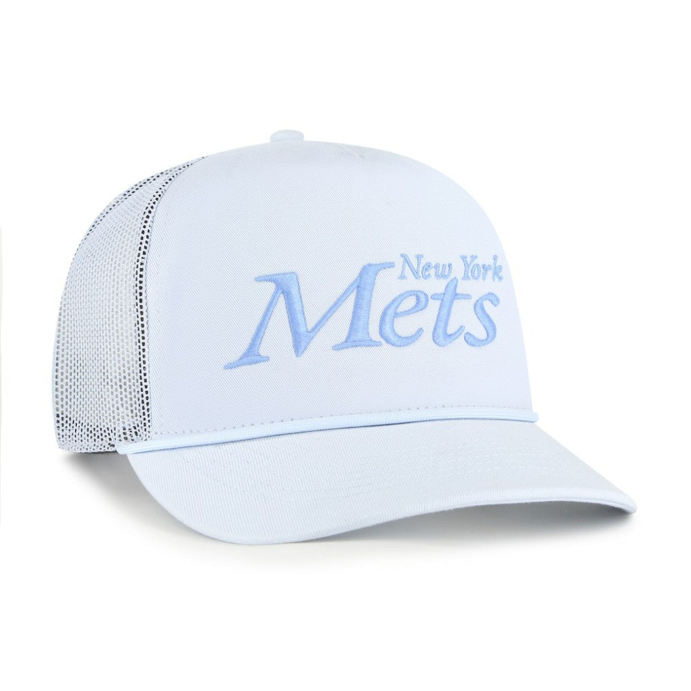 New York Mets Foundation Script Hitch Adjustable Trucker Hat Light Blue | 47 brand