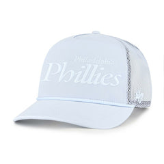 Philadelphia Phillies Foundation Script Hitch Adjustable Trucker Hat Light Blue | 47 brand