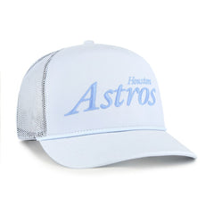 Houston Astros Foundation Script Hitch Adjustable Trucker Hat Light Blue | 47 brand