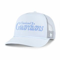 Cleveland Guardians Foundation Script Hitch Adjustable Trucker Hat Light Blue | 47 brand