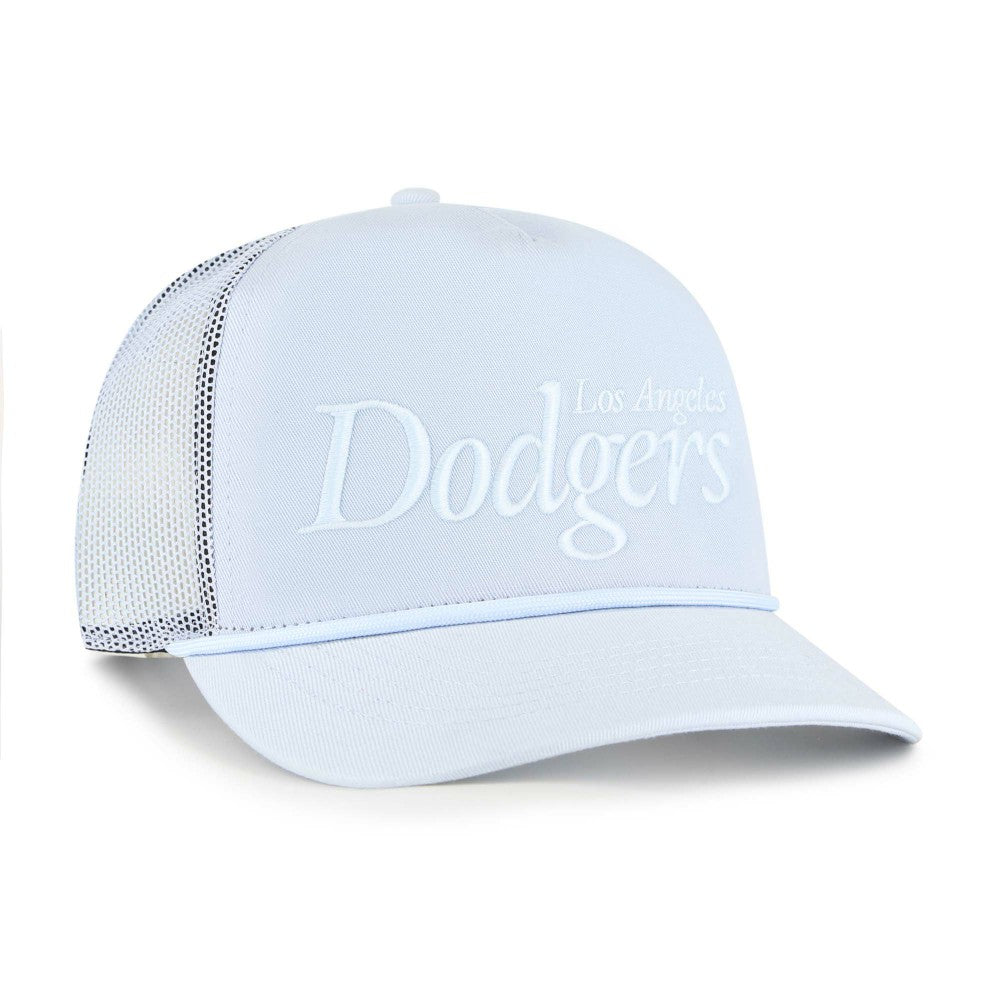Los Angeles Dodgers Foundation Script Hitch Adjustable Trucker Hat Light Blue | 47 brand