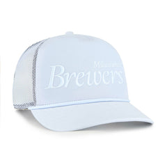 Milwaukee Brewers Foundation Script Hitch Adjustable Trucker Hat Light Blue | 47 brand