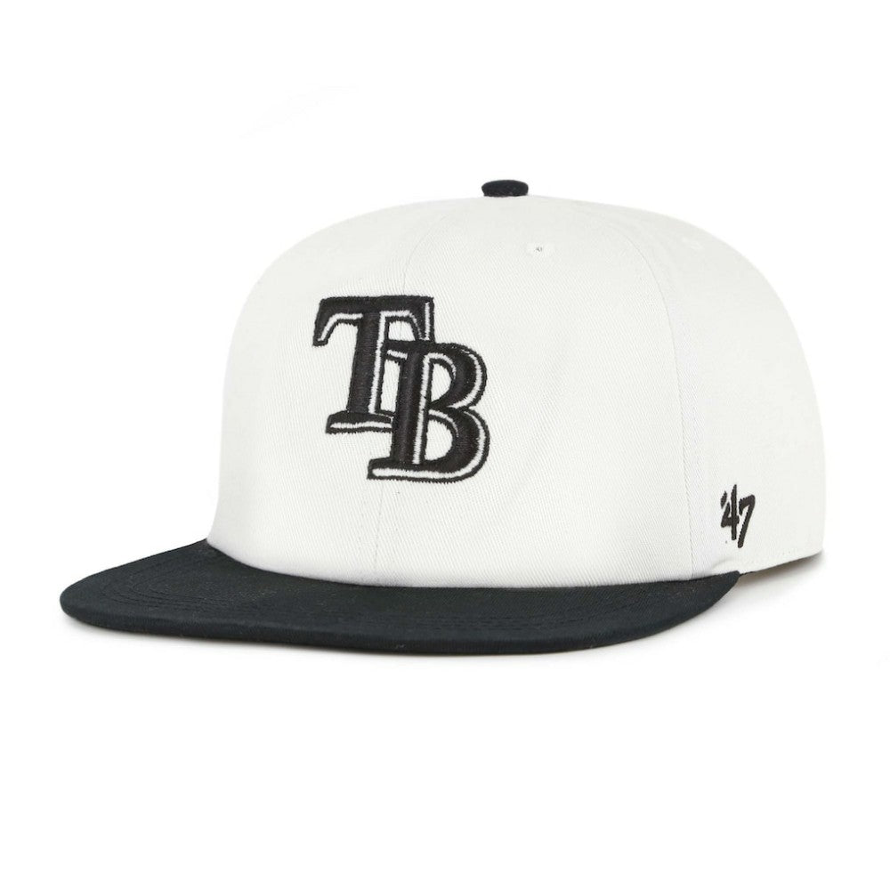 Tampa Bay Rays Foundation Captain Snapback Hat White/Black | 47 brand