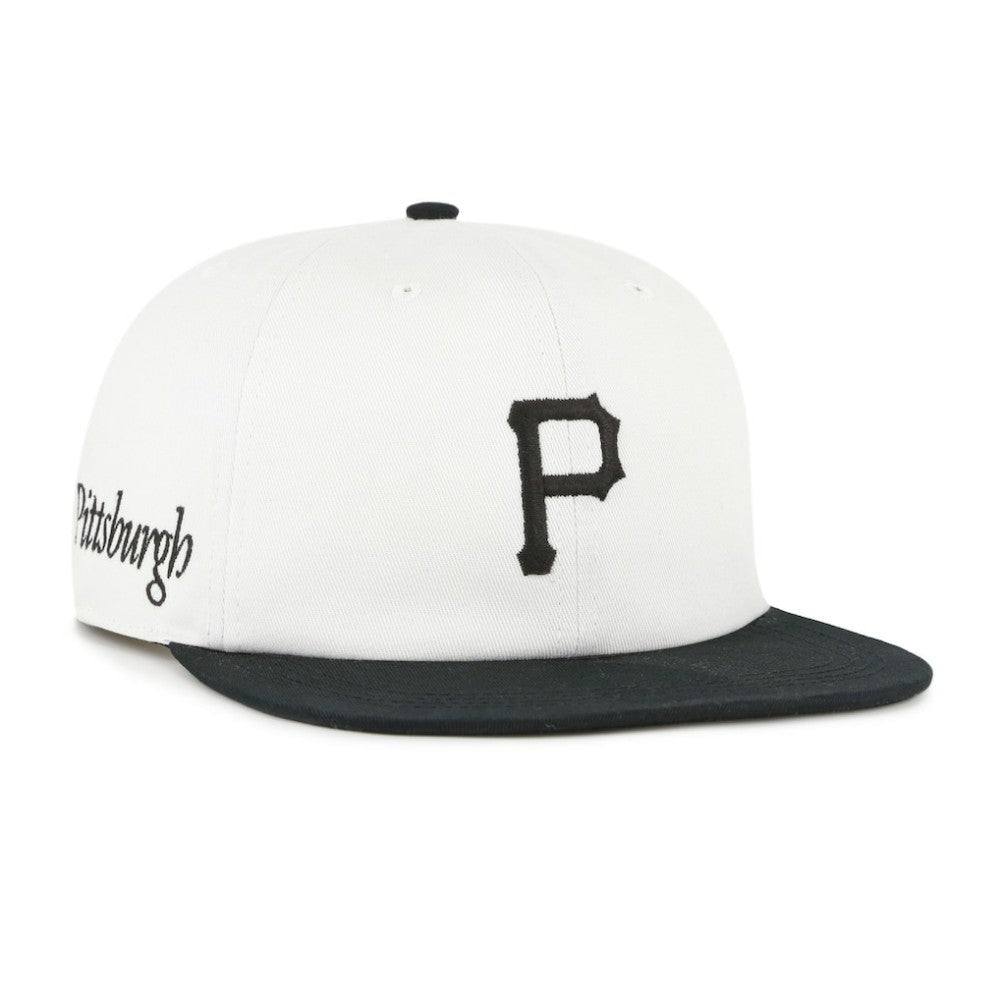 Pittsburgh Pirates Foundation Captain Snapback Hat White/Black | 47 brand